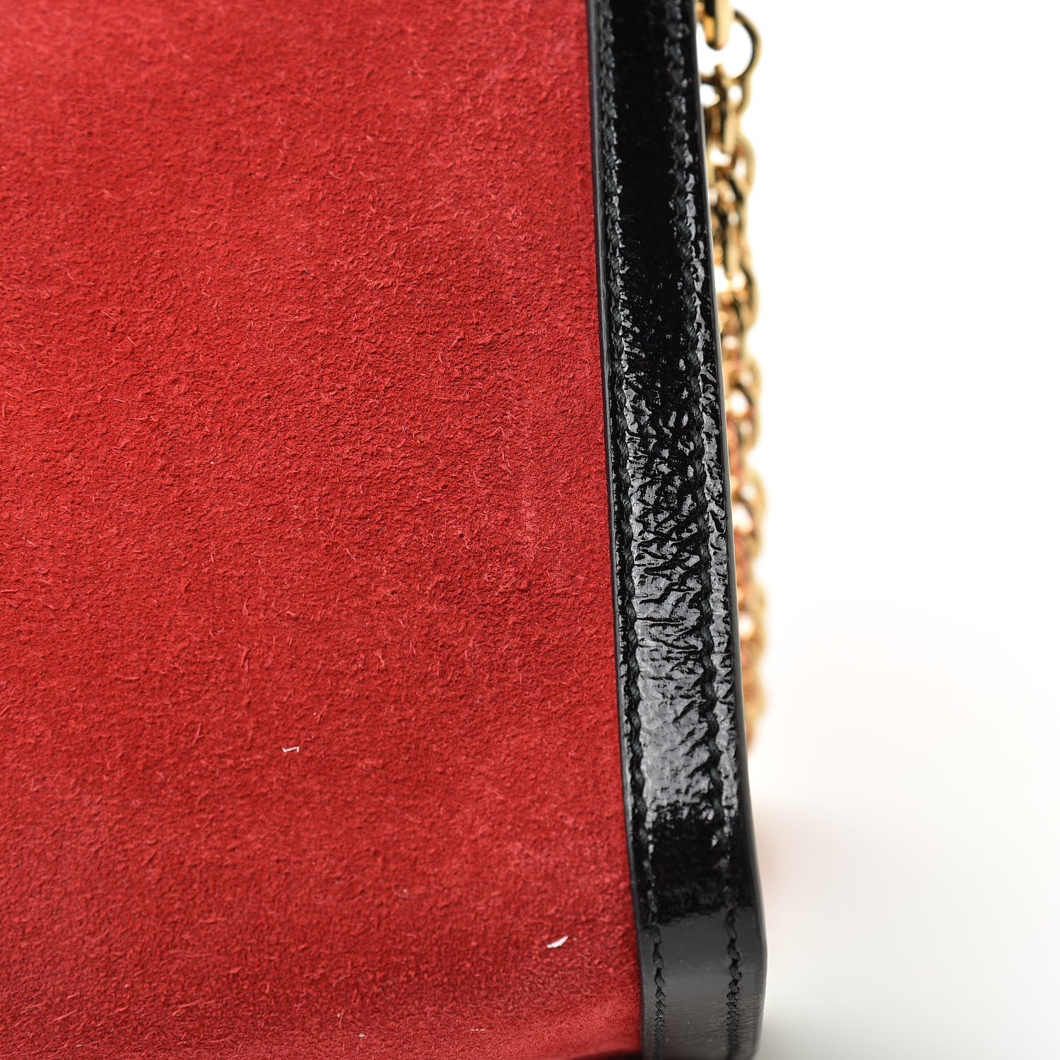 Gucci Suede Patent Web Medium Ophidia Chain Shoulder Bag Hibiscus Red Black 13 of 13