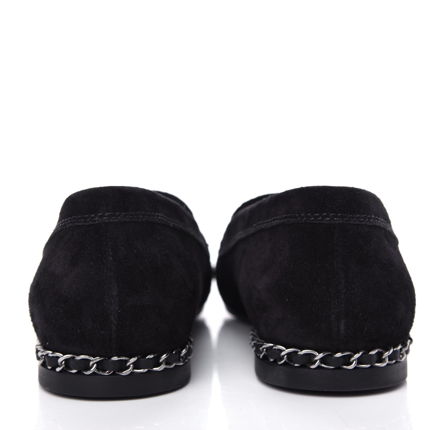 Chanel Suede Lambskin CC Chain Mocassin Loafers 40 Black 7 of 11