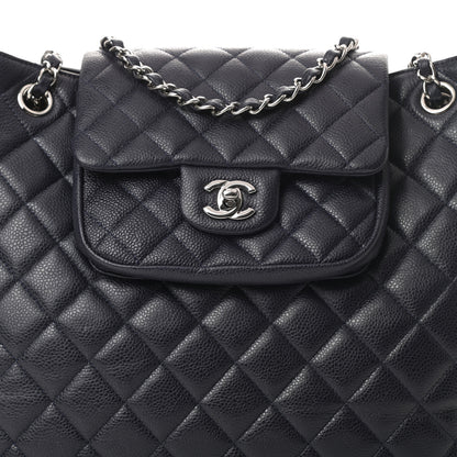 Chanel Caviar Quilted Flap Tote Marine 8 of 11