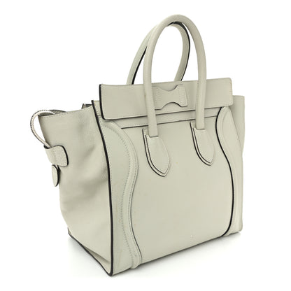 Celine Drummed Calfskin Mini Luggage Pebble Grey 3 of 12