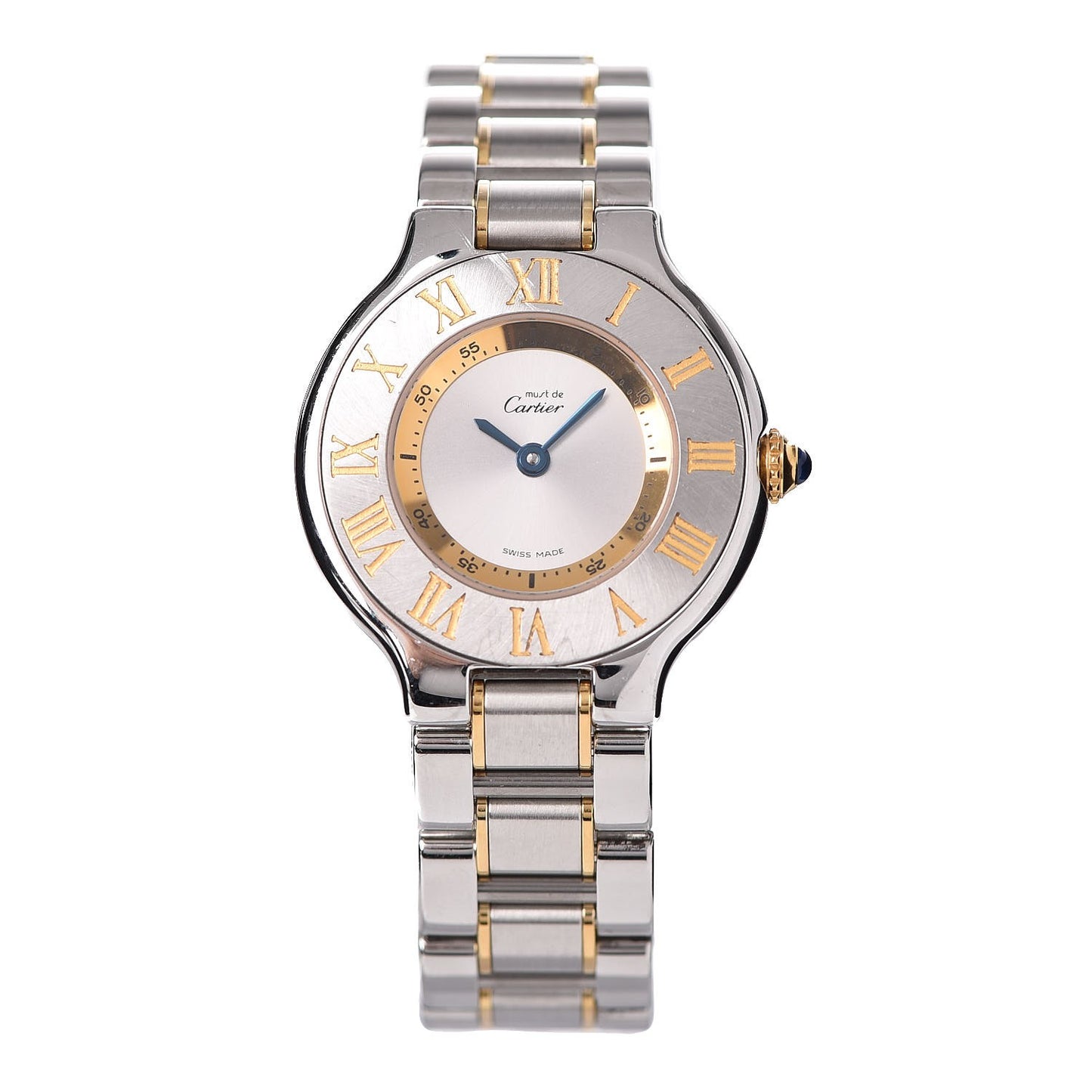 Stainless Steel 18K Yellow Gold 28mm Must De 21 Quartz Watch