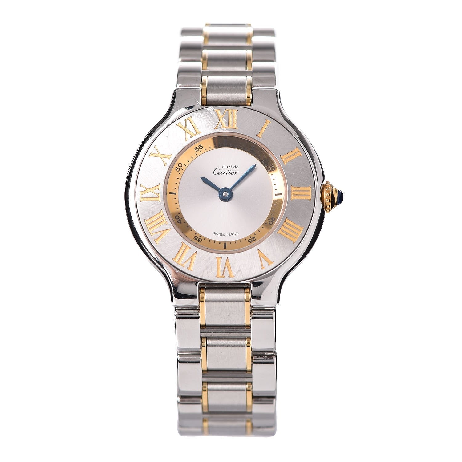 Cartier Stainless Steel 18K Yellow Gold 28mm Must De 21 Quartz Watch 1 of 9