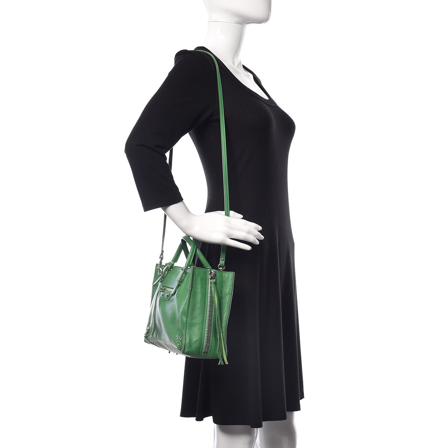 Veau Papier A6 Zip Around Tote Vert Trefle