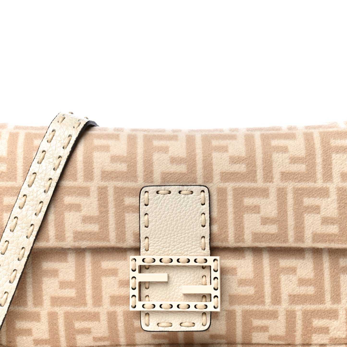 Wool Cuoio Romano Selleria FF 1974 Baguette 1997 Beige Cammello Camelia