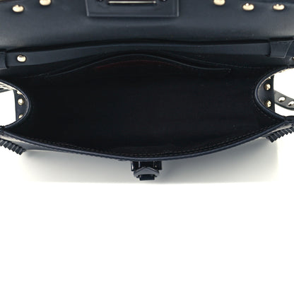 Valentino Garavani Vitello Monochrome Medium Rockstud Flip Lock Crossbody Bag Black 5 of 10