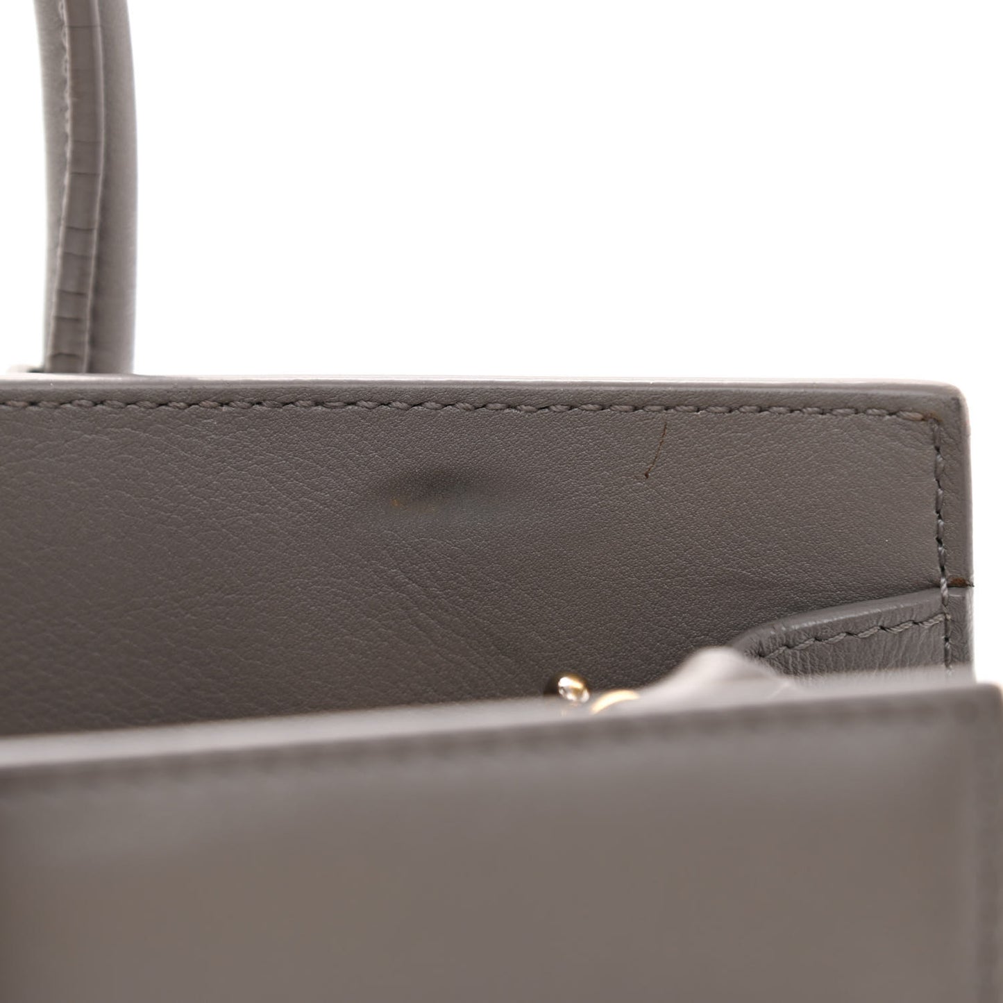 Grained Calfskin Baby Sac De Jour Fog