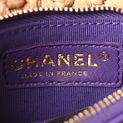 Chanel Raffia Chain Venice Beach Mini Flap Bag Beige Purple 5 of 9
