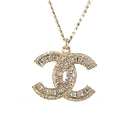 Chanel Baguette Crystal CC Necklace Gold 3 of 4