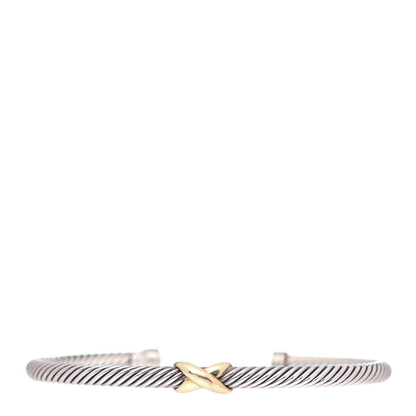 Sterling Silver 18K Yellow Gold 4mm X Station Cable Bracelet