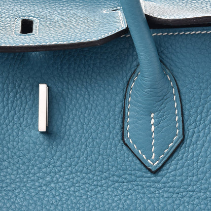 Hermes Taurillon Clemence Birkin 40 Blue Jean 21 of 28