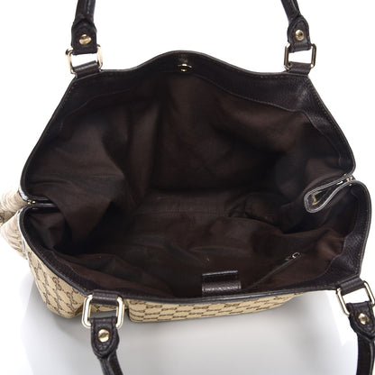 Gucci Monogram Dollar Calfskin Large Sukey Tote Beige Ebony Testa di Moro 5 of 12
