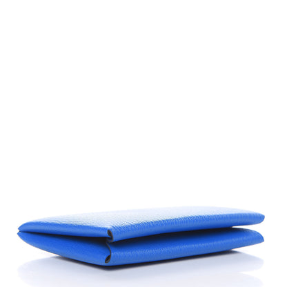 Hermes Chevre Mysore Calvi Card Case Bleu Hydra 4 of 7