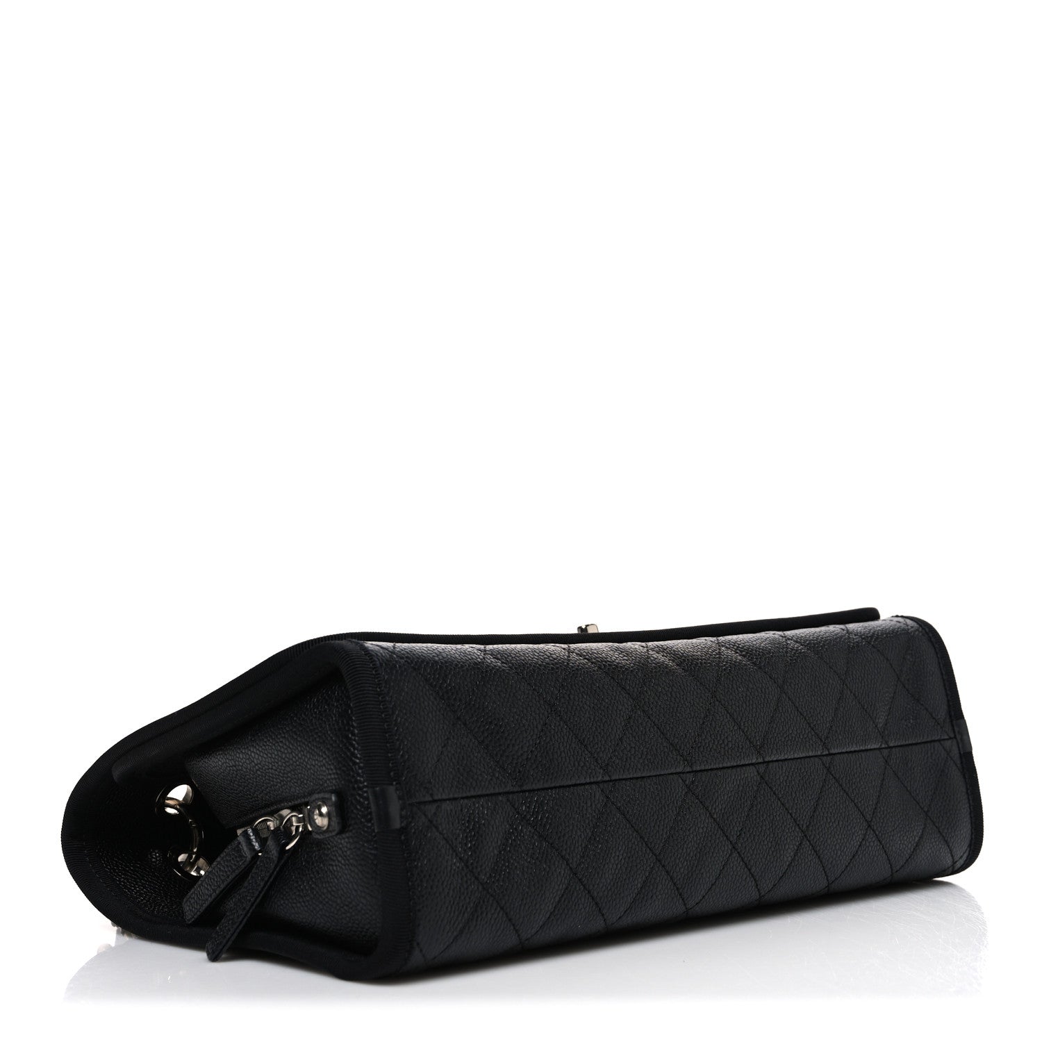 Chanel Caviar Grosgrain Quilted Top Handle CC Flap Black 4 of 10