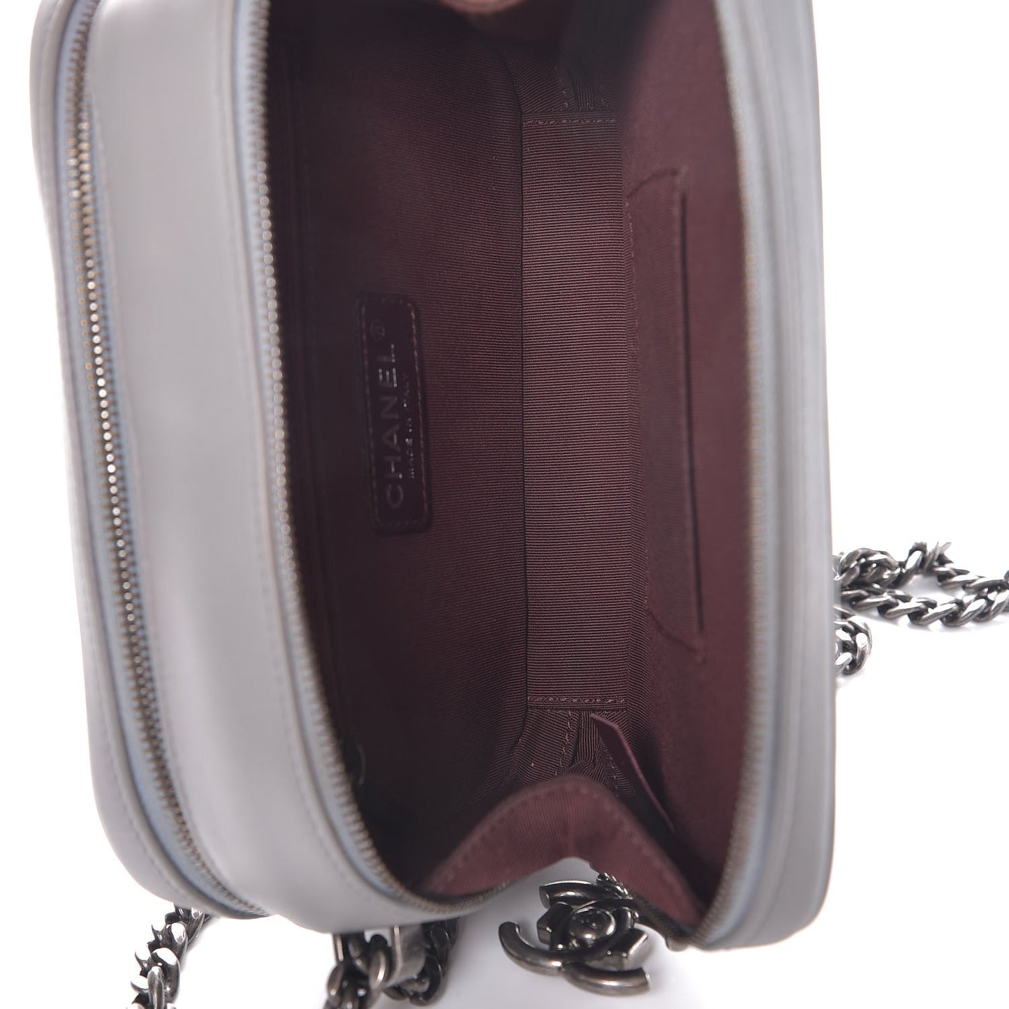 Lambskin Quilted Small Coco Boy Camera Case Grey