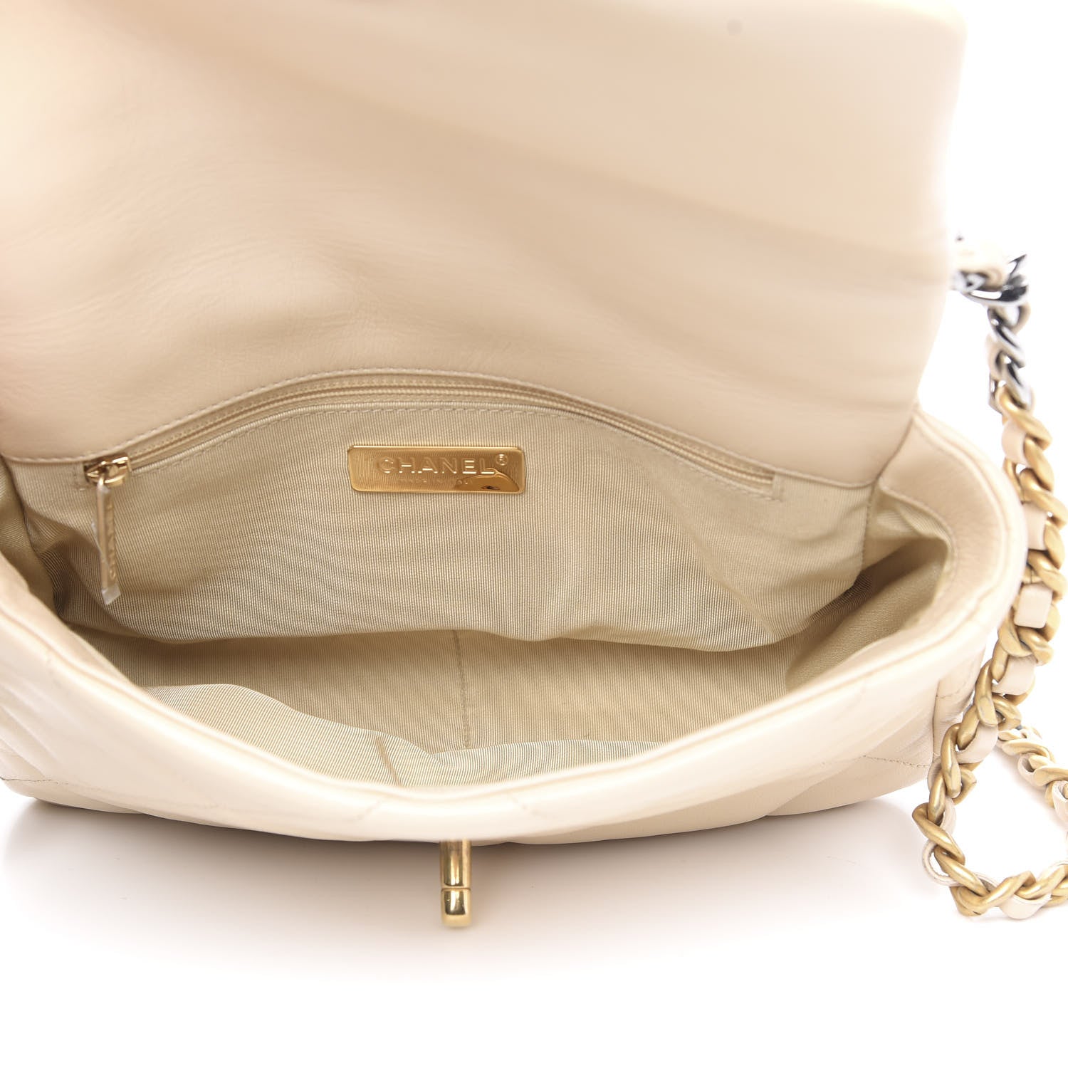 Chanel Goatskin Quilted Medium 19 Flap Beige 5 of 12