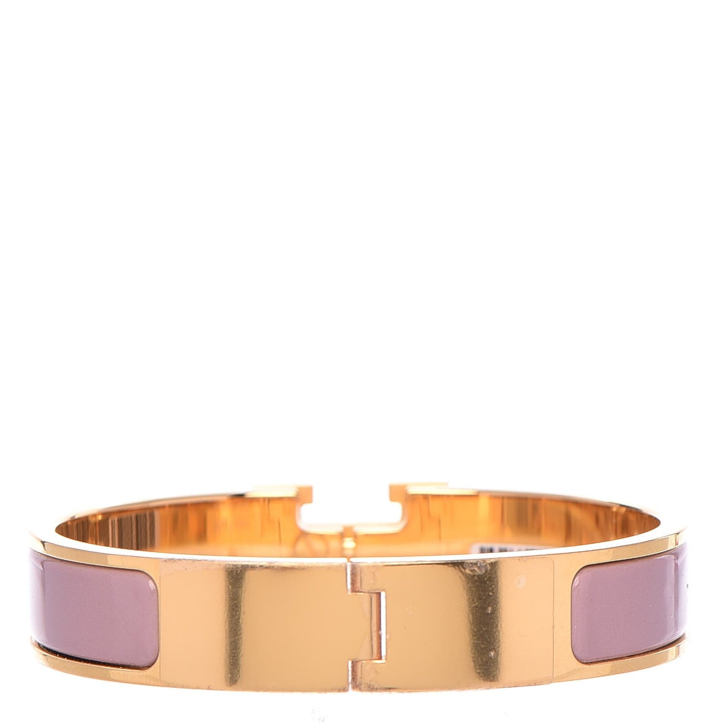 Enamel Narrow Clic Clac H Bracelet PM Bois De Rose