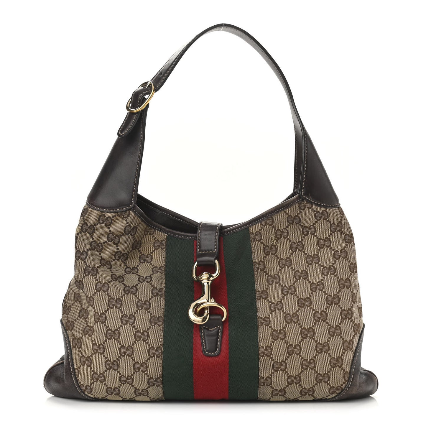 Monogram Web Jackie O Bouvier Hobo Dark Brown