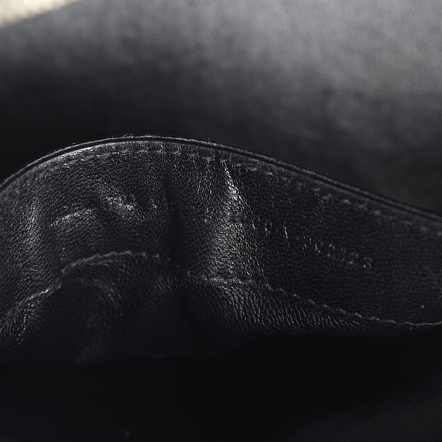 Signature Grained Calfskin Logo S Ville Top Handle Bag Black