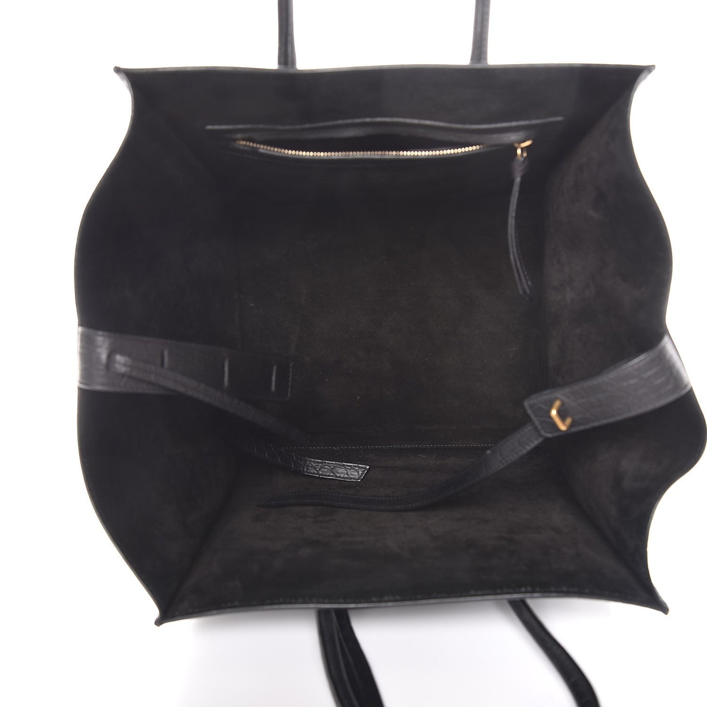 Crocodile Embossed Calfskin Medium Phantom Luggage Black