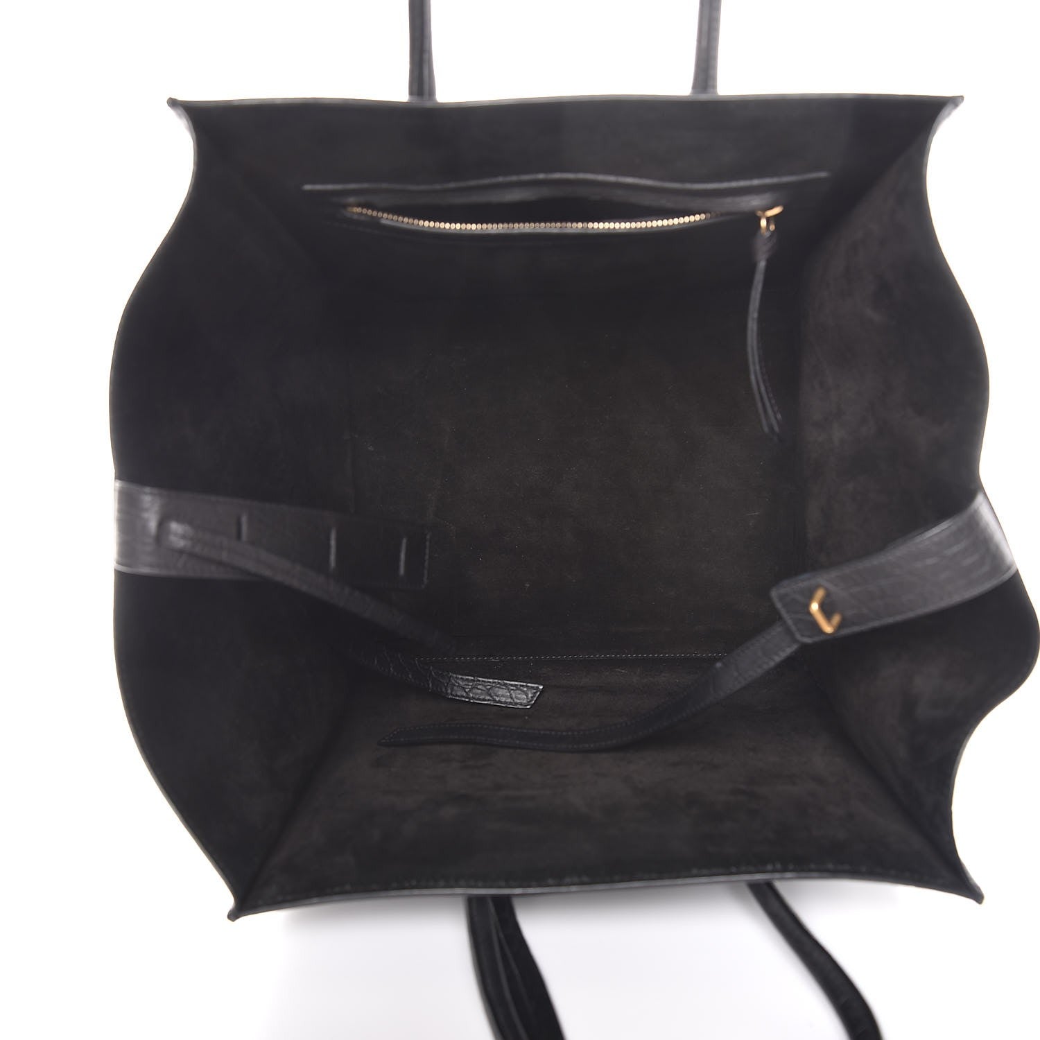 Celine Crocodile Embossed Calfskin Medium Phantom Luggage Black 5 of 8