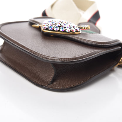 Gucci Textured Calfskin Web Crystal Heart Stripe Small Totem Shoulder Bag New Acero 9 of 12