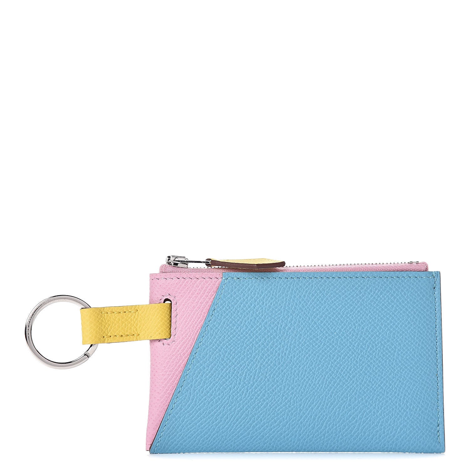 Hermes Epsom Vertige Mini Colorblock Card Holder Mauve Sylvestre Bleu Du Nord Juane De Naples 1 of 16