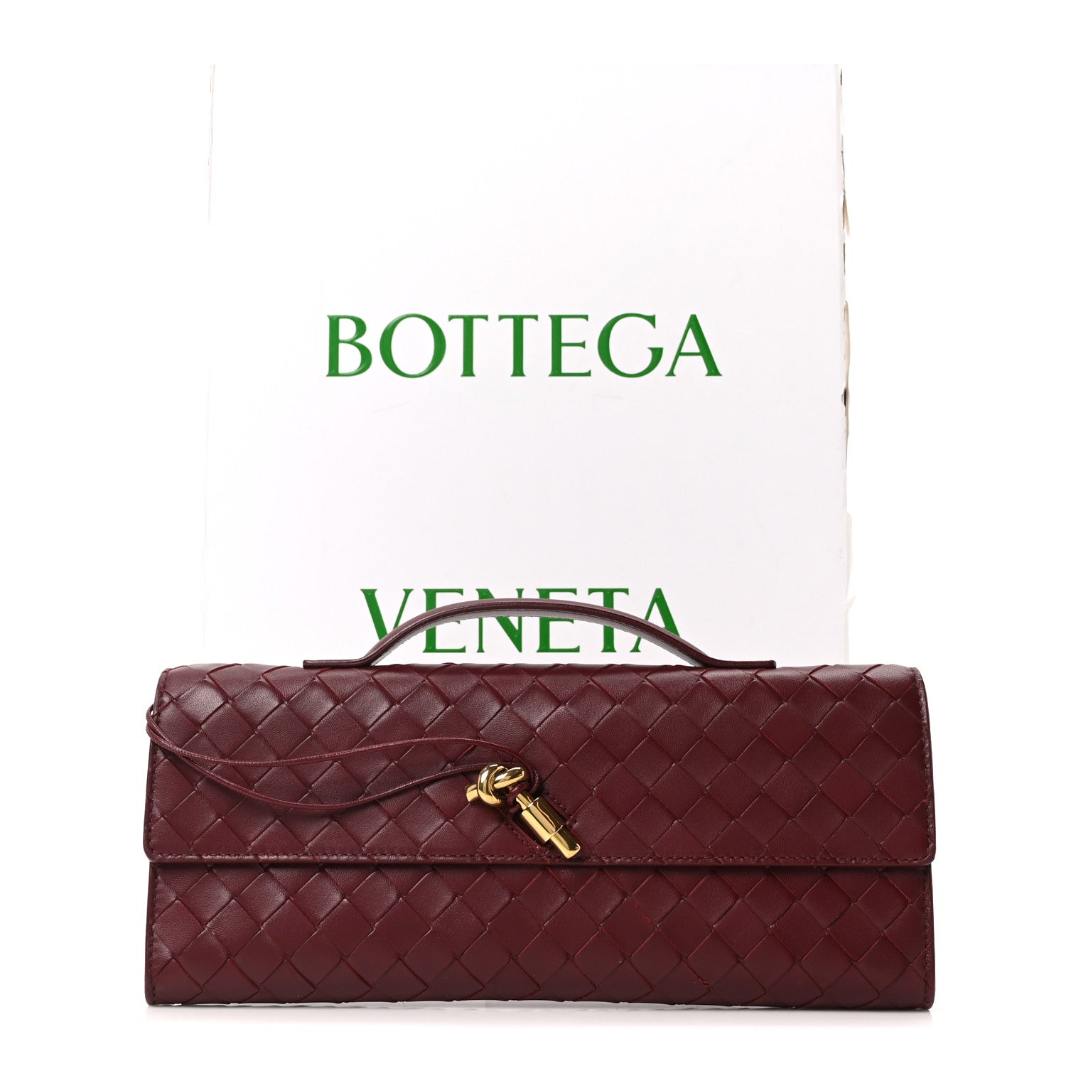 Bottega Veneta Nappa Intrecciato Long Andiamo Top Handle Clutch Barolo 10 of 10