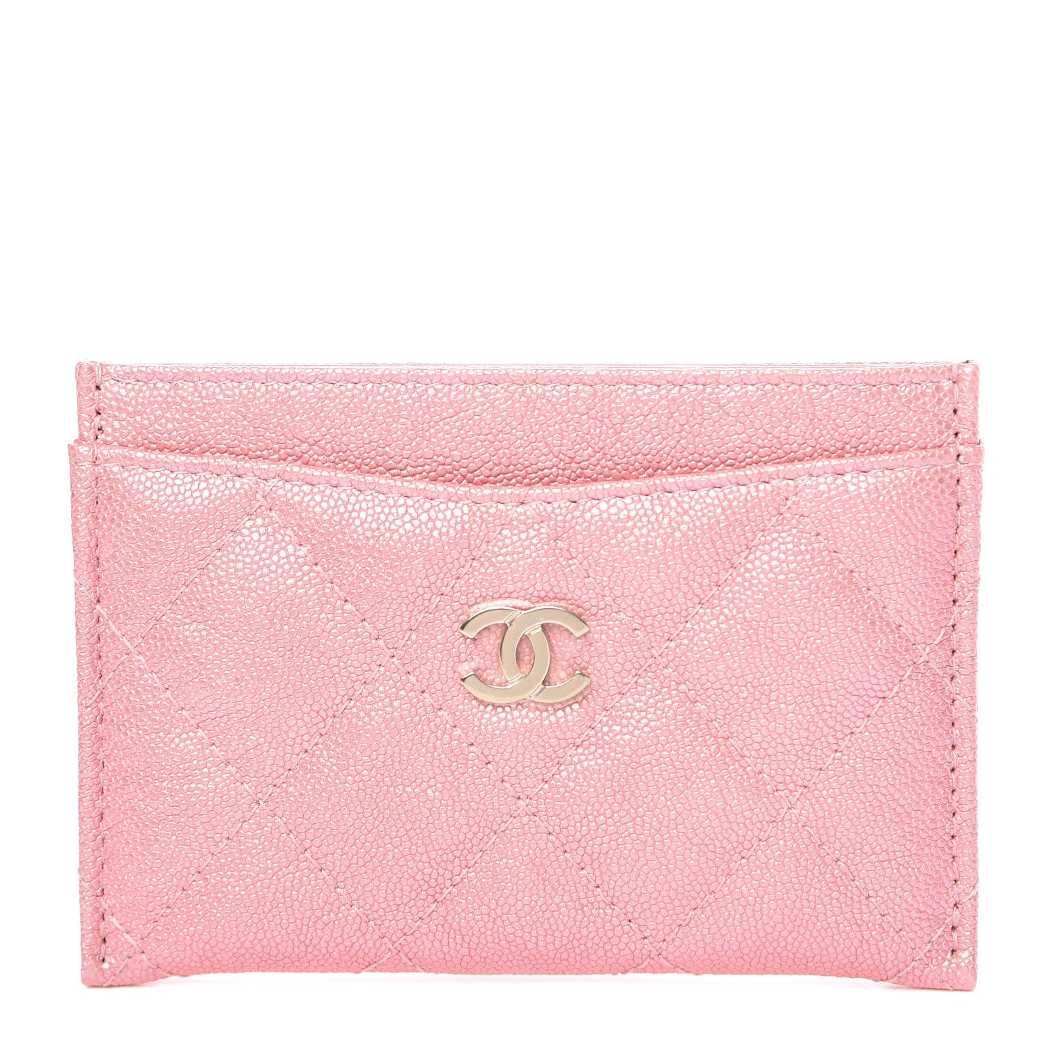 Chanel Iridescent Caviar Quilted Card Holder Rose Pink 1 of 9