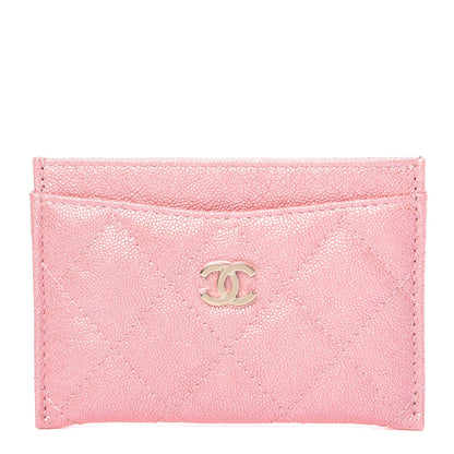 Chanel Iridescent Caviar Quilted Card Holder Rose Pink 1 of 9