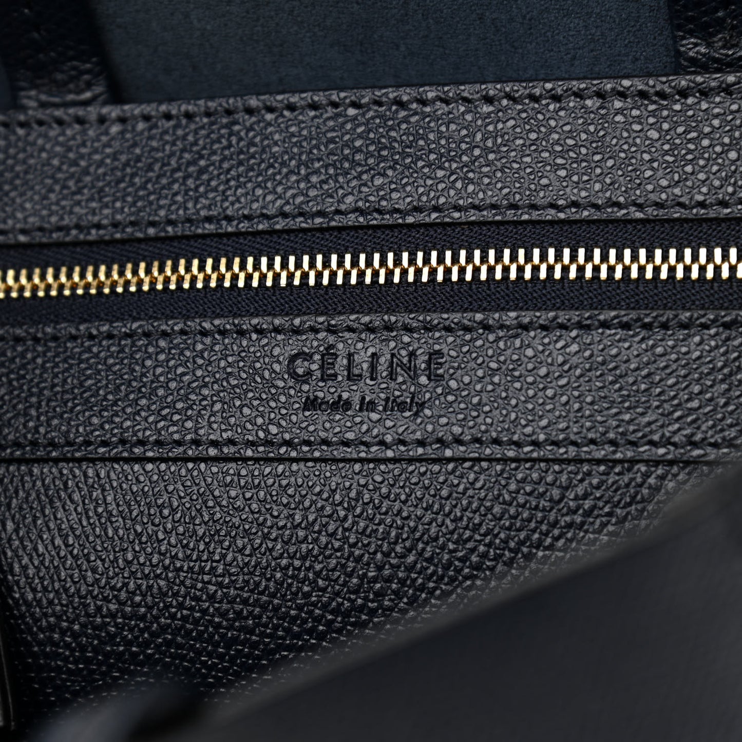 Grained Calfskin Small Vertical Bi-Cabas Navy Terracotta