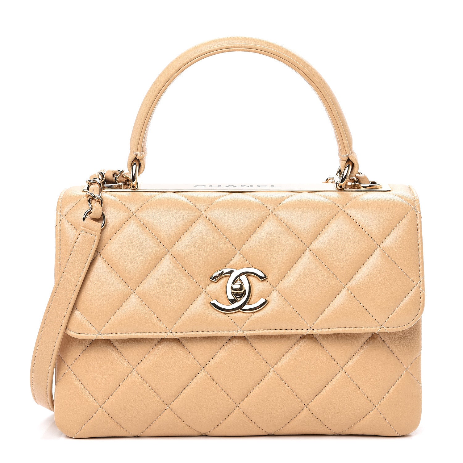 Chanel Lambskin Quilted Small Trendy CC Dual Handle Flap Bag Beige 1 of 10