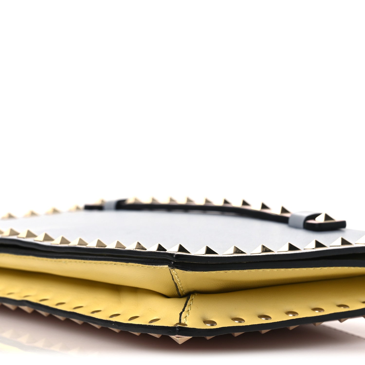 Valentino Garavani Nappa Watercolor Rockstud Wristlet Clutch Rose Green Yellow Sky 9 of 11