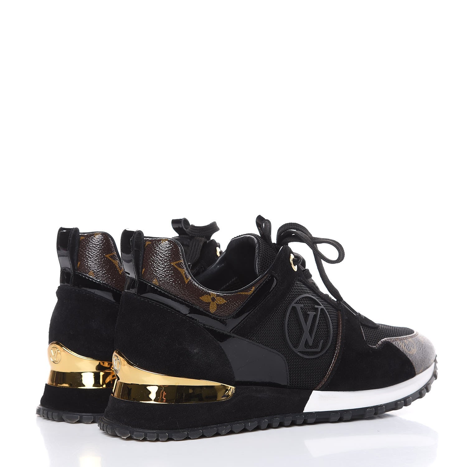Louis Vuitton Suede Monogram Run Away Sneakers 37.5 Black 4 of 8