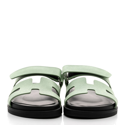 Hermes Epsom Womens Chypre Sandals 36.5 Vert Jade 2 of 9