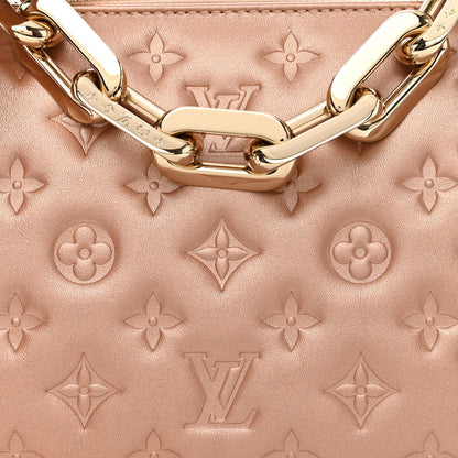 Louis Vuitton Metallic Lambskin Embossed Monogram Coussin BB Pink Gold 9 of 11