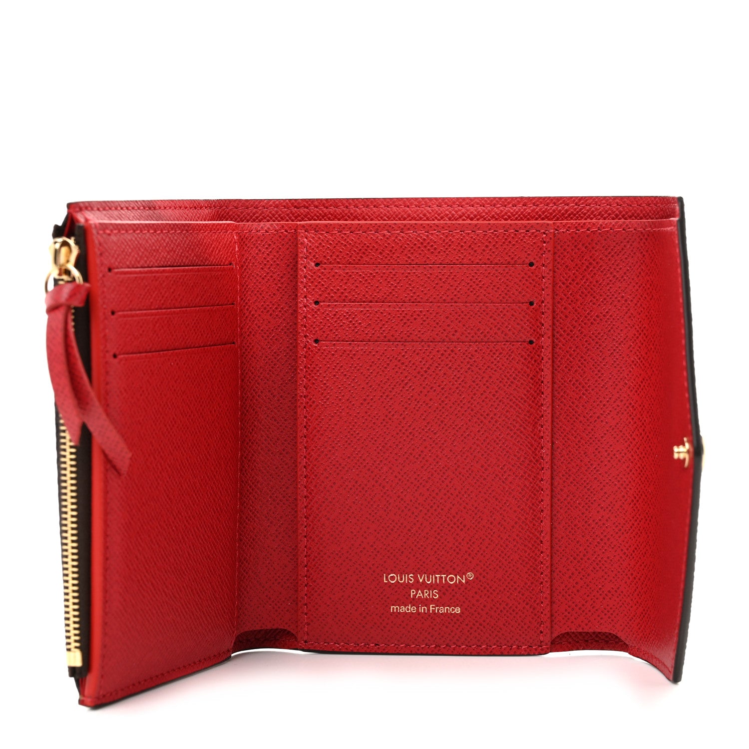 Louis Vuitton Damier Ebene Victorine Wallet Red 5 of 6