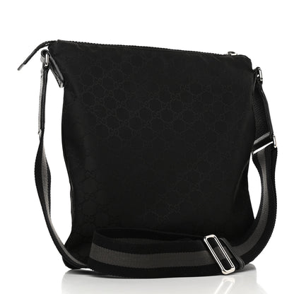 Gucci Nylon Monogram Medium Flat Messenger Bag Black 3 of 10