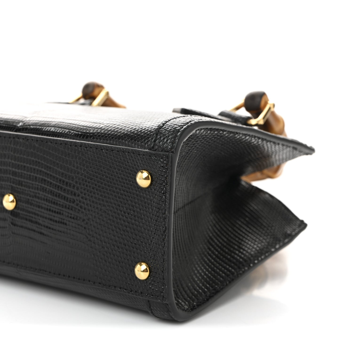 Lizard Mini Diana Tote Bag Black