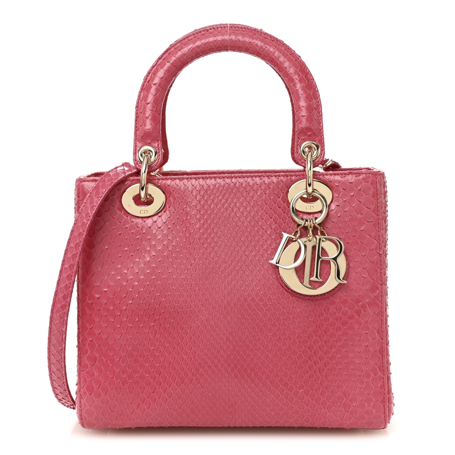 Christian Dior Snakeskin Medium Lady Dior Pink 1 of 11