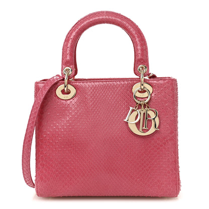 Christian Dior Snakeskin Medium Lady Dior Pink 1 of 11