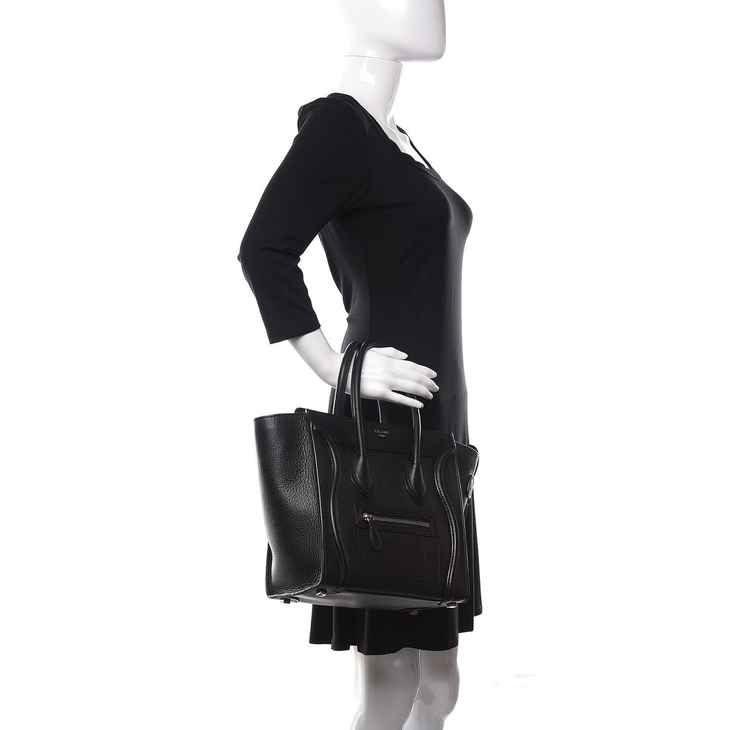 Drummed Calfskin Micro Luggage Black