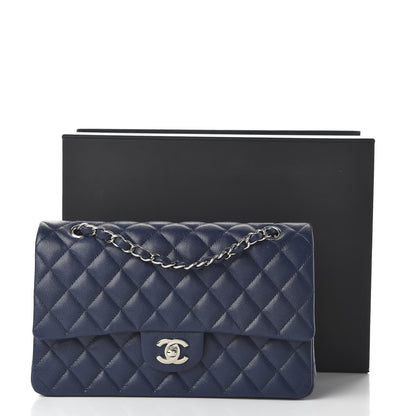 Chanel Caviar Quilted Medium Double Flap Dark Blue 11 of 11
