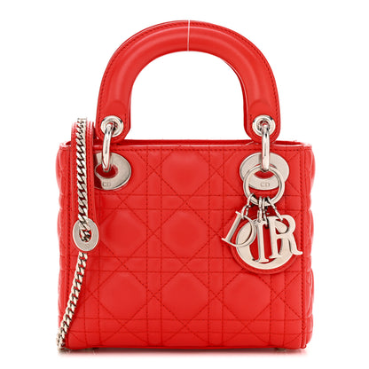 Christian Dior Lambskin Cannage Mini Lady Dior Red 1 of 13