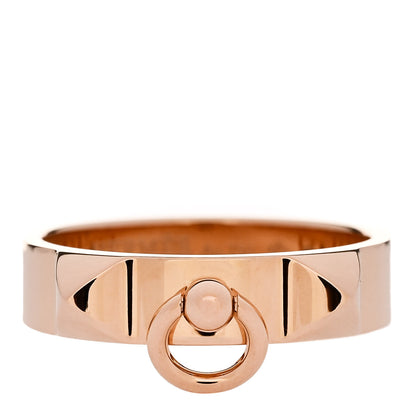 Hermes 18K Rose Gold PM Collier De Chien Ring 58 8.5 1 of 5