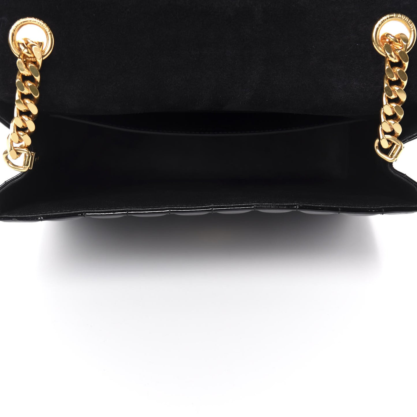 Patent Matelasse Monogram Large Vicky Chain Bag Black