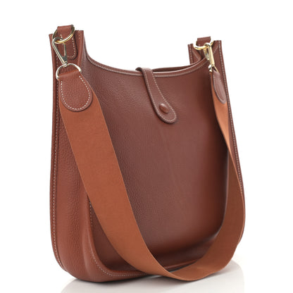Hermes Taurillon Clemence Evelyne GM Gold 2 of 12