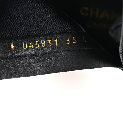 Chanel Stretch Lambskin Cap Toe CC Short Boots 35 Black 9 of 10