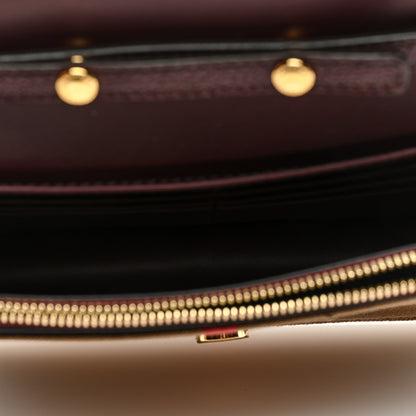 Burberry Grained Calfskin House Check Tartan Mix Hampshire Wallet On Chain Burgundy 5 of 8