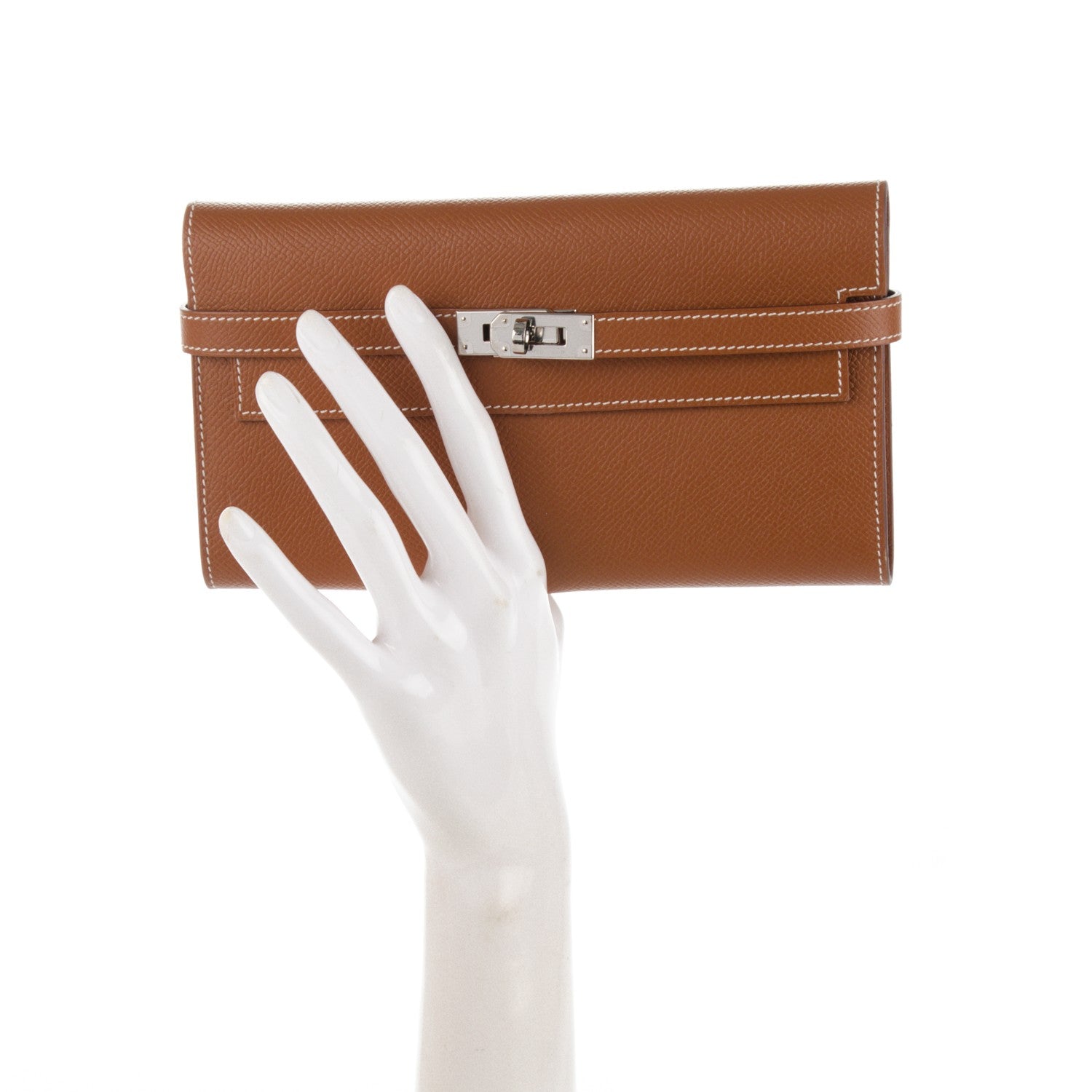 Hermes Epsom Kelly Longue Wallet Gold 2 of 15