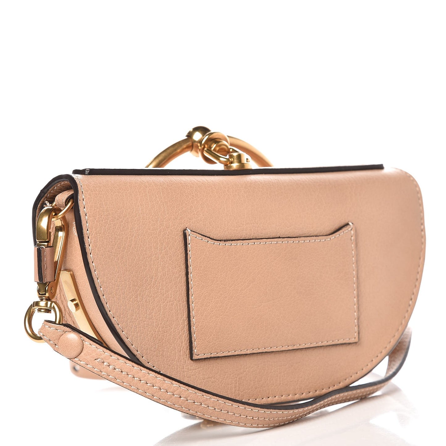 Calfskin Small Nile Bracelet Minaudiere Bag Biscotti Beige